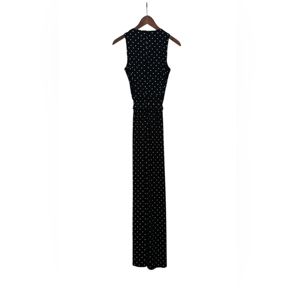 Women’s Anne Klein Signature B&W Polka Dot Maxi Jumpsuit, size 4 - Picture 5 of 8